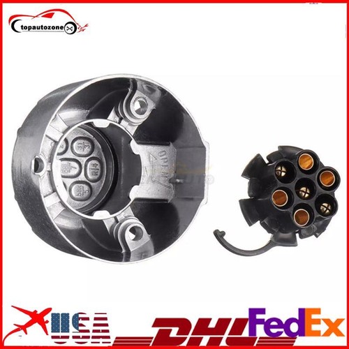 Round Metal Truck Socket Accessories Trailer Camper Electric Car 7-Pin Adapter