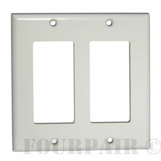 3 Pack - 2-Gang Decora Decorator Flush Wall Face Plate Outlet Cover GFCI White