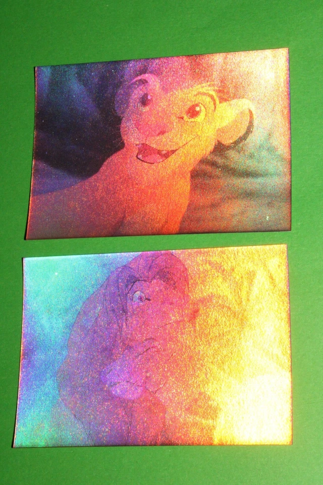 1994 El Rey León Serie 1 Holograma Lenticular Inserto Juego de 2 Cartas Película Disney Foto 4 de 4
