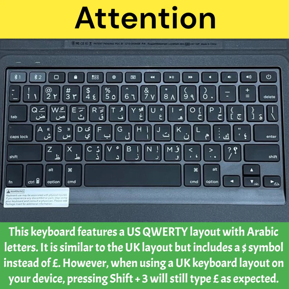 Universal Wireless Bluetooth Keyboard For iPad Laptop PC Computer Tablet MacBook - Image 2 of 4