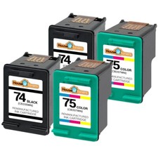 4PK Compatible With HP 74XL Black HP 75 Color Ink Officejet J5790 J6405 J6410