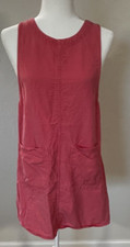 Vtg Amy K Su Pink Pinafore Jumper Dress Tencel Lyocell Sleeveless Size Petite S