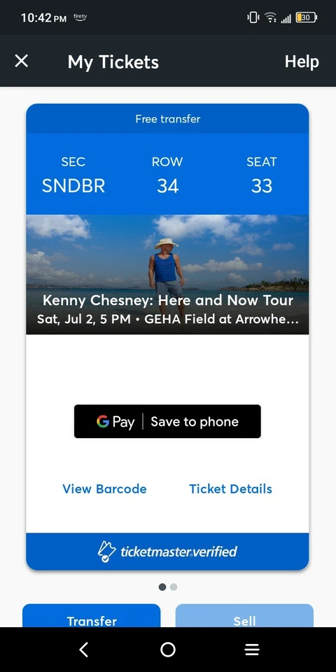 Kenny Chesney concert tickets - Image 2 of 2