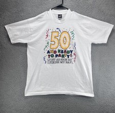 VTG Best Fruit Of Loom Made In USA 1993 Single Stitch 50 Birthday T Shirt XL H3
