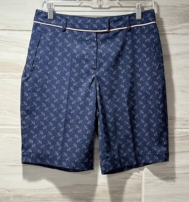 Lady Hagen Size Golf Shorts Navy Blue With Lavender Umbrella
