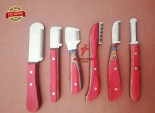 Cuchillos/cepillos para pelar mascotas para perro, zorro, gato cuchillo de aseo-peine para diestros