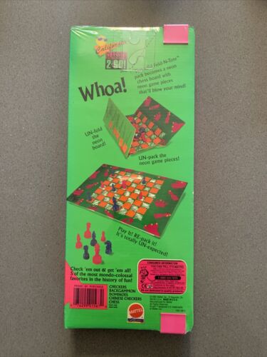 New Sealed Chess 1990s Mattel Neon Retro California Classics 2 Go! - Picture 2 of 2