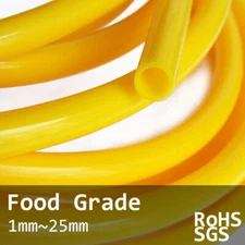 Food Grade Silicone Tube High Temp Tubing Flexible Yellow Hose All Sizes 1 Meter