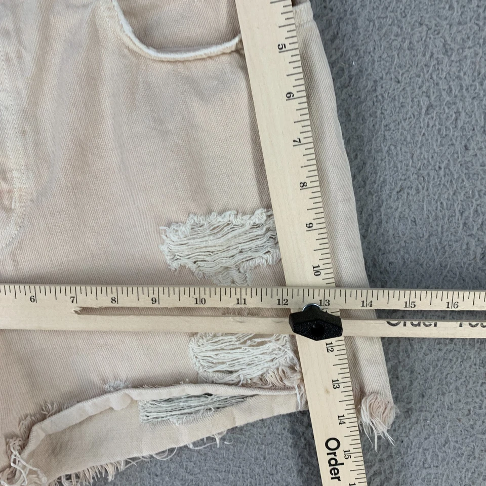 Женские шорты J Brand из джинсовой ткани 27 с высоким подъемом с вырезом бежевые Cleangirl - Изображение 3 из 4