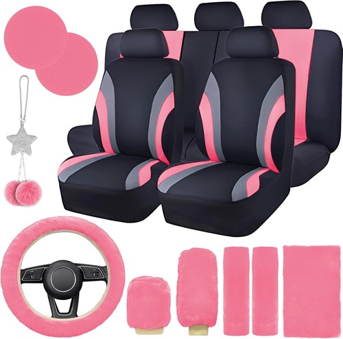 Juego completo de 17 fundas de asiento de coche para mujer, funda de asiento de coche universal - Imagen 1 de 158