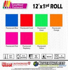 SISER Fluorescent HTV - Heat Transfer Vinyl - 12"x1yd - Heat Press Vinyl - SALE 