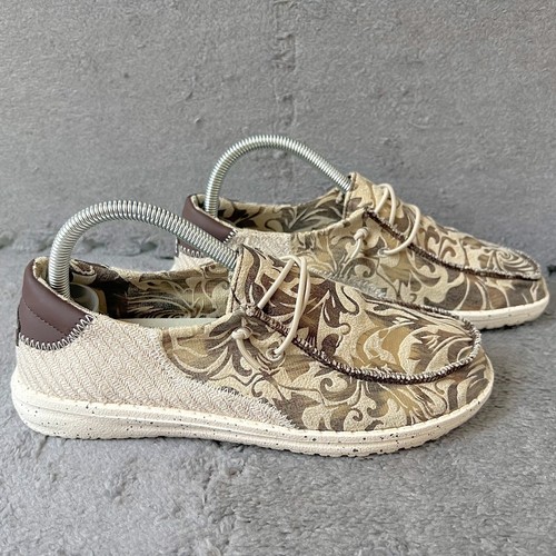 Hey Dude Wendy Tartan Ranch Damen-Sandschuhe Größe 7W braun - Bild 1 von 7