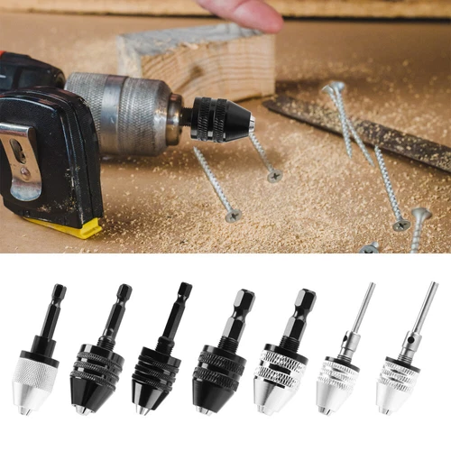 Adapter Converter Round Shank 1/4" Hex Shank 0.3mm-8mm Keyless Drill Chuck
