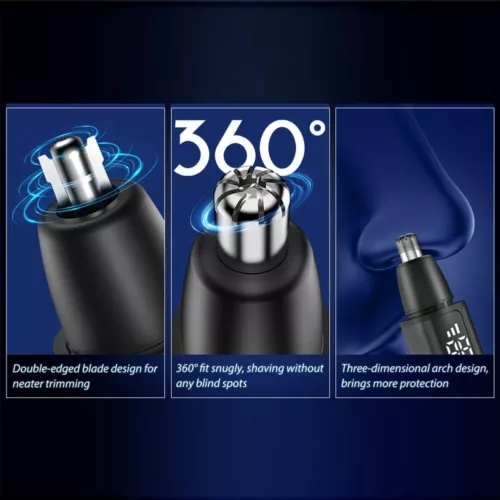 Ear and Nose Hair Trimmer with LED Display, USB Rechargeable Nose Trimmer - Picture 3 of 9