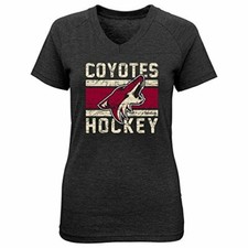 Outerstuff NHL Arizona Coyotes Girls Iced Lines V-Neck Short Sleeve Tee, X-La...