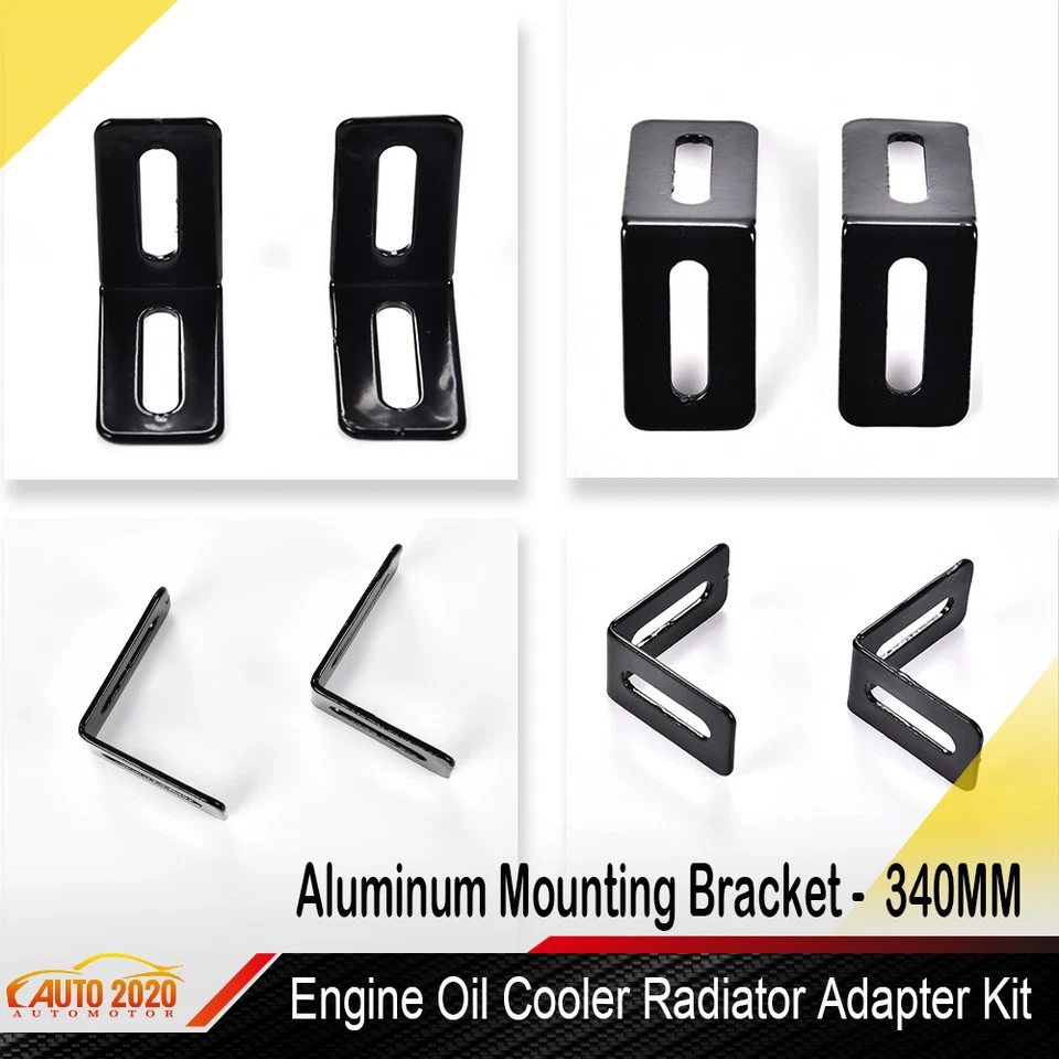 Universal 340MM Aluminum Mounting Bracket Engine Radiator Oil Cooler Adapter Kit Foto 4 de 4