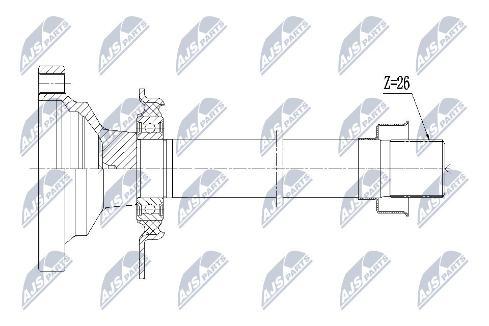NPW-VW-004R1 NTY Stub Axle, differential for VW