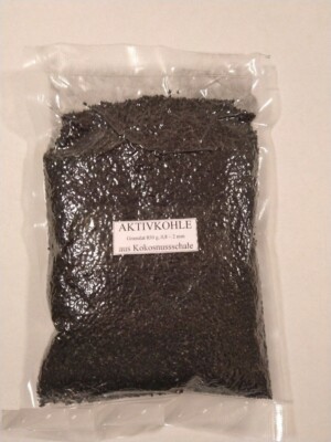850g Aktivkohle Granulat aus Kokosnussschale, Körnung 0,8 bis 2 mm