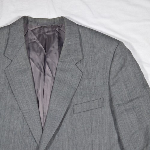 JAEGER Vintage Men's Grey Pure New Wool Suit Jacket Blazer Size 58 C - Picture 5 of 13