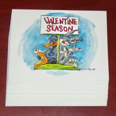 WARNER BROS CHUCK JONES BUGS BUNNY VALENTINE GICLEE PROMO POST CARD LOT OF 45 - Image 1 of 2