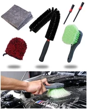 7PACK Car Engine Bay Details Cleaning Kit, Soft-bristled Engine Surface Brush...