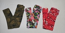 Lularoe Girls Lot Of 3 Small/Medium Leggings Soft Stretch Prints Play Comfort
