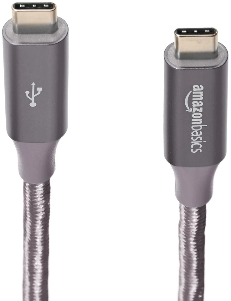 3 FT Double Braided Nylon USB Type-C to Type-C 3.1 Gen 2 Cable USB-C, Dark Grey - Image 3 of 4