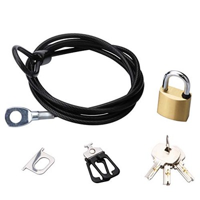 ELECOM Sicherheitsschlosskabel (1,7 m / 4 mm Durchmesser) Grübchen Vorhängesc...