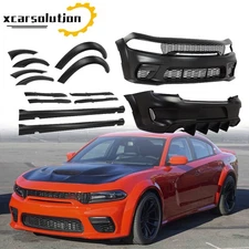 Fits 2015-2023 Dodge Charger Hellcat Style Widebody Kit Front + Rear Bumper