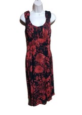 Vintage Y2K Babydoll Empire Waist Dress Womens 6  Fairy Whimsygoth Black Red 