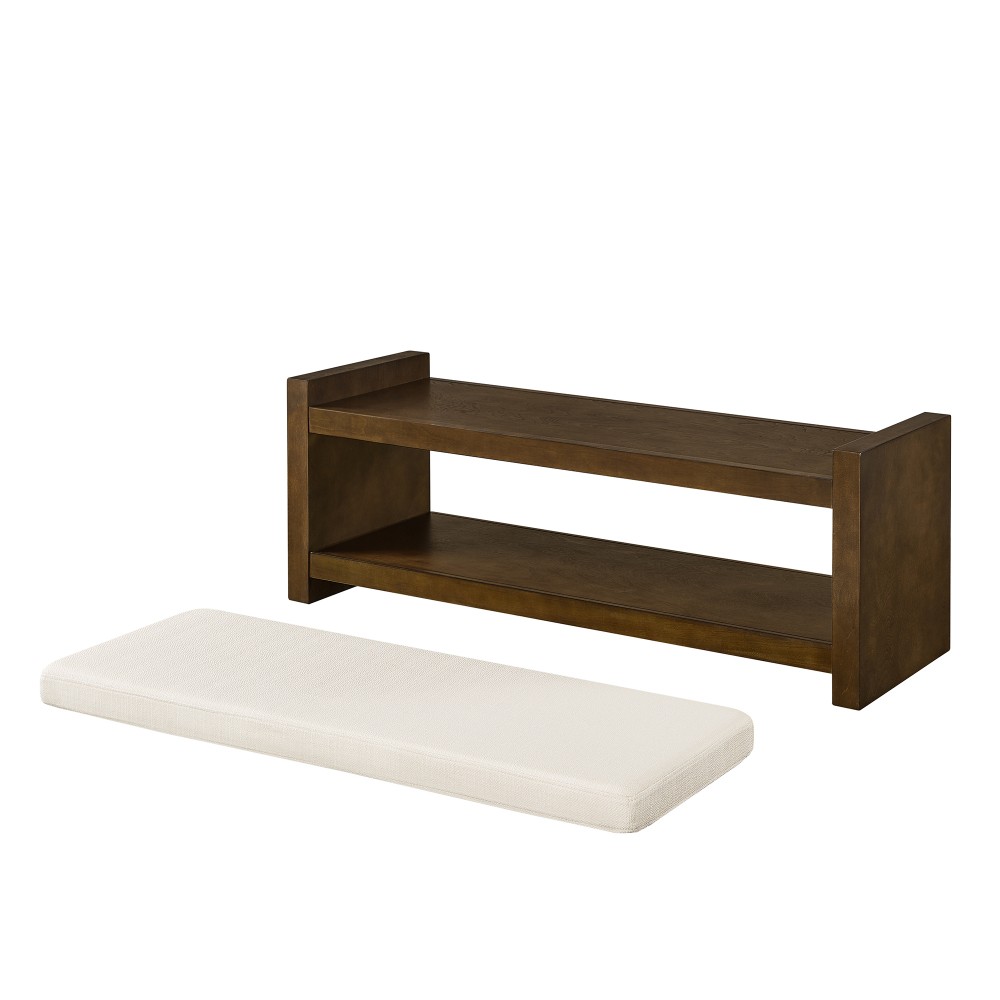 Bench with lower shoe rack and removable soft cushion