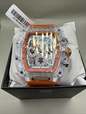 Activa  X Invicta Watch 44.3mm w/Skeleton Dial, Orange  Clear ACW2305-003