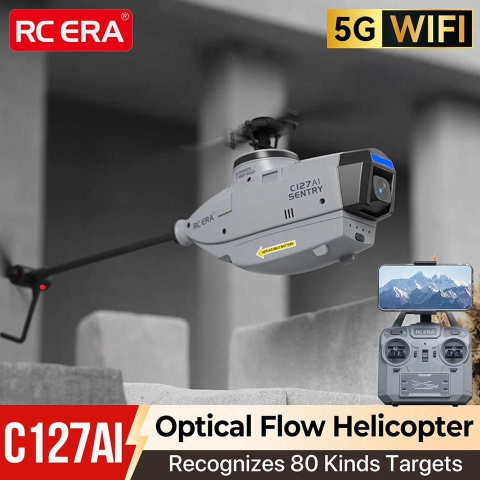 RC ERA C127AI RC Helicopter Brushless 5G WIFI Camera w/ AI Recognition System - Image 2 of 4