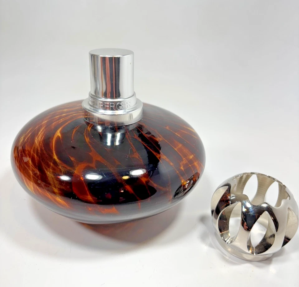Lámpara de Fragancia Lampe Berger Paris Marrón Tortuga Concha Vidrio De Colección Nueva 5"x4" Foto 3 de 4