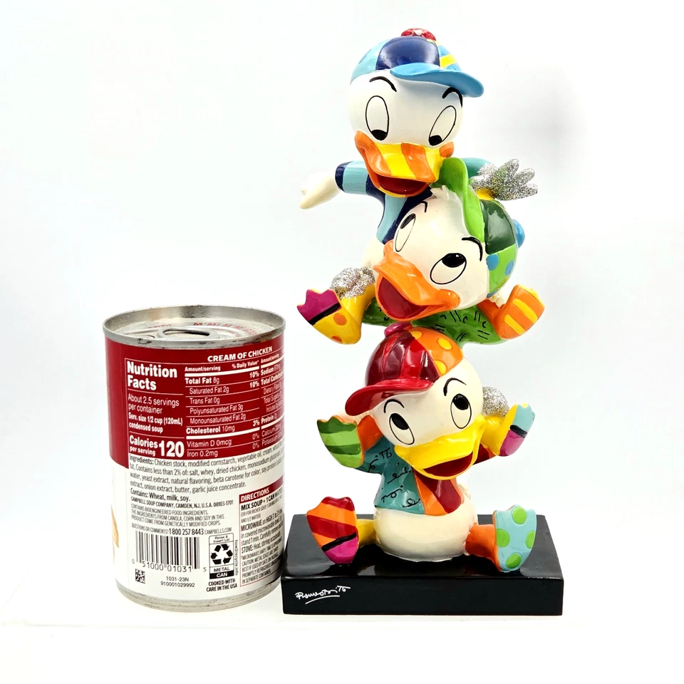 Romero Britto Disney 2015 Huey Dewey and Louie Diamond Dust Figurine Statue - Image 2 of 4