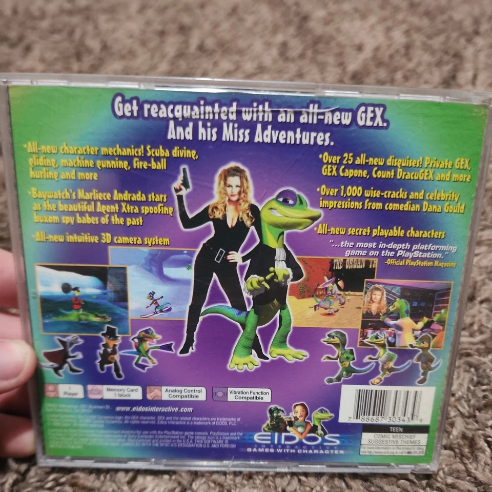 Gex 3 Deep Cover Gecko (PlayStation 1 PS1) Complete - Tested - Authentic - Image 2 of 4