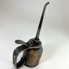 Vintage Eagle Thumb Pump Oil Can 9" Steel 8 oz Hand Oiler Industrial Tool c1940