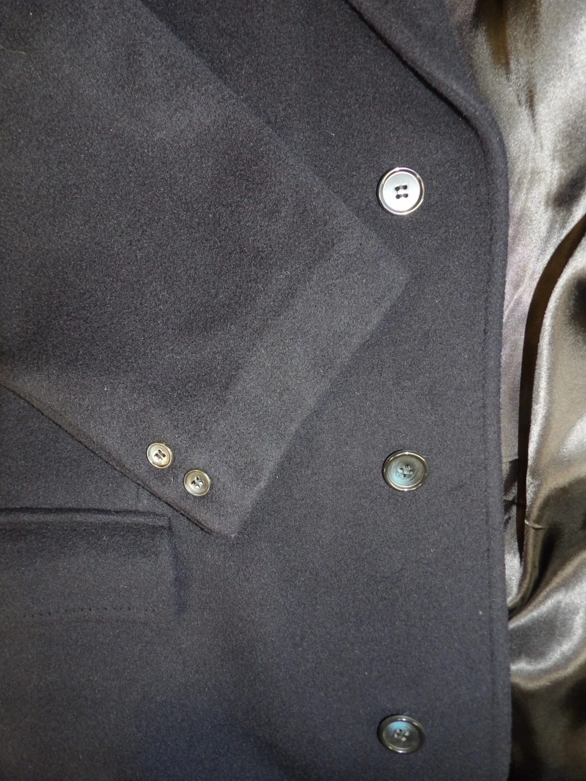 Yugoslavia Tailored Overcoat Mens 44L Navy Blue Cashmere blend C-#12 image 5