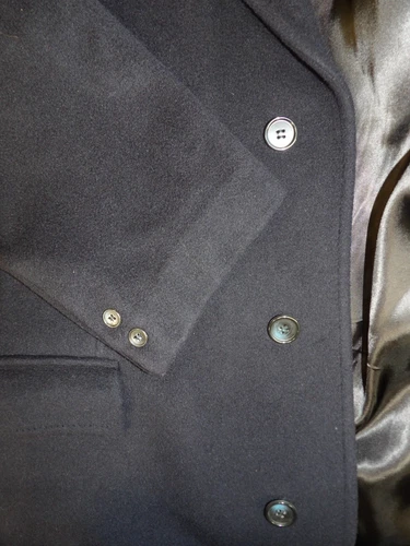 Yugoslavia Tailored Overcoat Mens 44L Navy Blue Cashmere blend C-#12 image 5