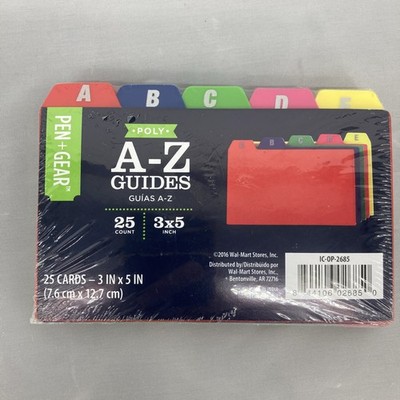 Poly Index Card Guide Set, 3 x 5 Inches, A-Z, 3 x 5 Assorted