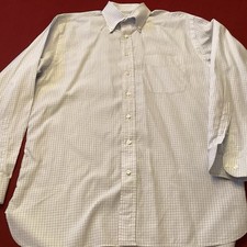 Ben Silver Charleston White Window Pane Dress Shirt Size 16 34