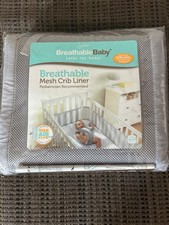 BreathableBaby Breathable Baby Mesh Crib Liner Gray NEW