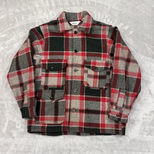 Vintage Woolrich Jacket Mens 44 Red Gray Heavy Wool Cruiser 503 Hunting Coat 80s