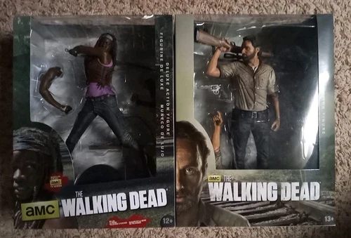Walking Dead Rick Grimes & Michonne 10" Deluxe Action Figure McFarlane Lot Of 2