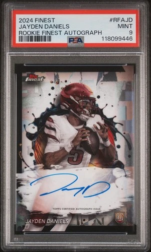 2024 Topps Finest Rookie Finest Autographs Jayden Daniels #RFA-JD PSA 9 Auto RC