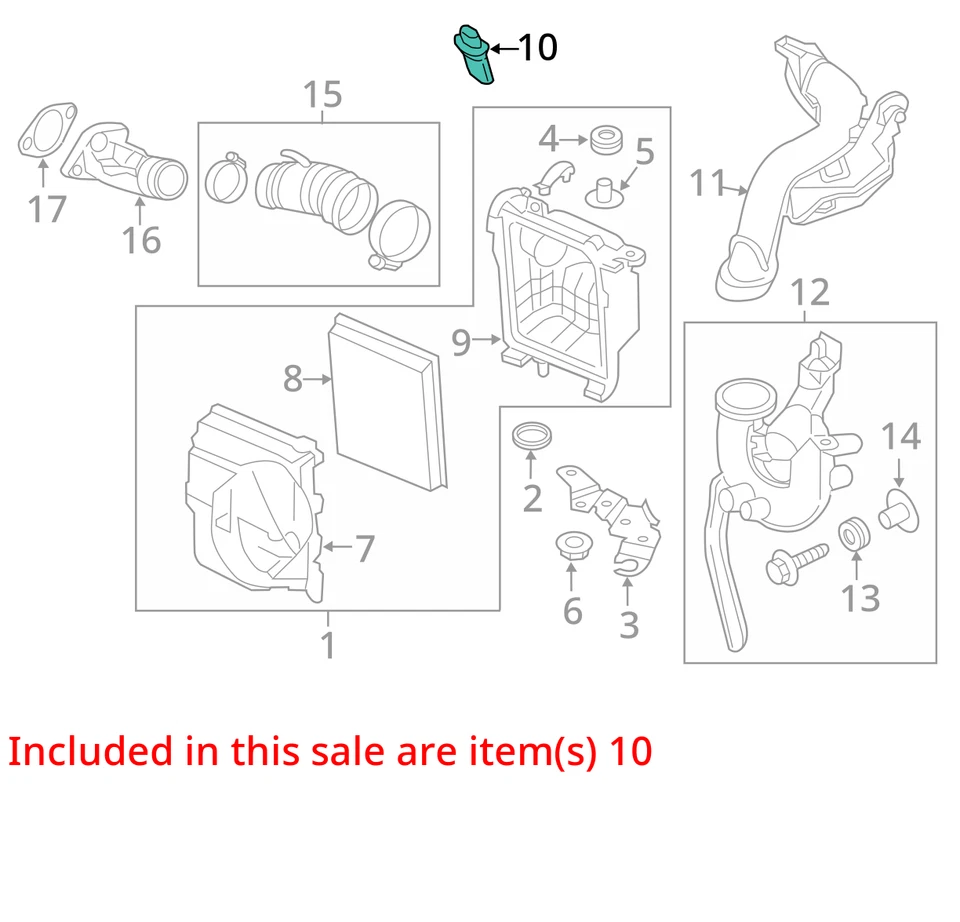 Nissan Juke 2012 medidor de flujo de aire de masa sensor MAF OEM 107 k millas - LKQ415360470 Foto 4 de 4
