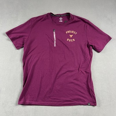 Under Armour T-Shirt Mens XL Purple Maroon Rock 7 Short Sleeve Athletic Workout
