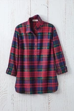 Coldwater Creek  Cheerful Celebration Plaid Tunic, All Size