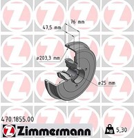 2X Zimmermann Bremstrommel Hinterachse U.A. FüR Dacia, Renault
