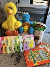 Ideal Sesame Street Story Magic Big Bird Oscar & Cookie Monster 1987 Untested !
